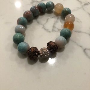 Beaded rhinestone bracelet multi colored